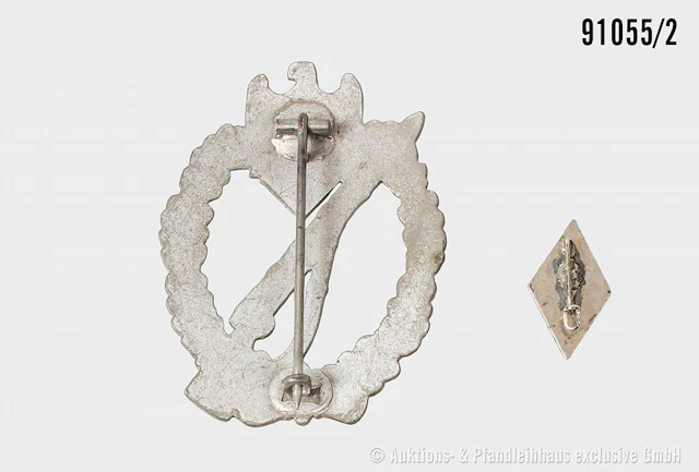 Konv. Infanterie-Sturmabzeichen in Silber, Zinkausführung, Mutterkreuz
