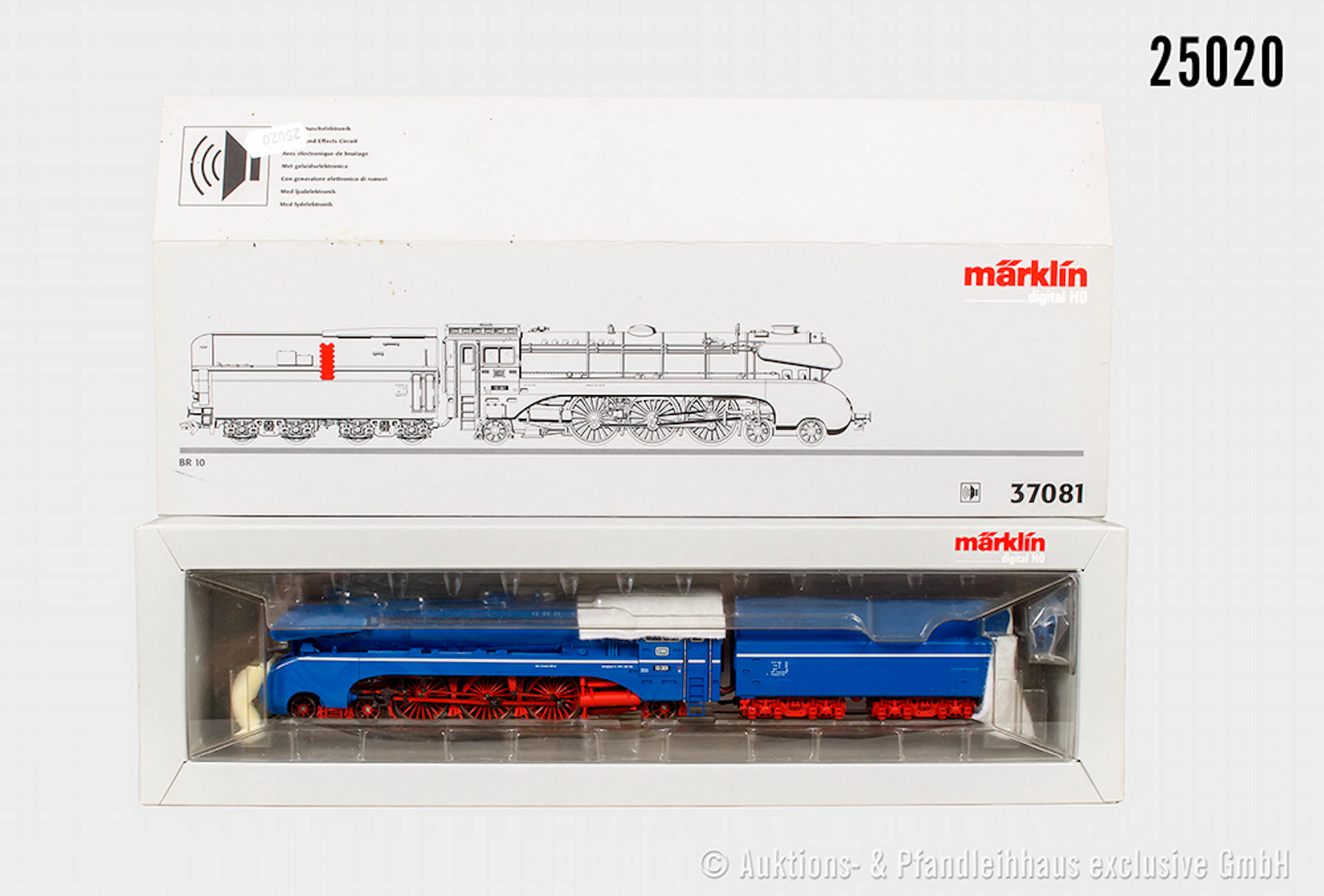 Märklin digital H0: 37081 Dampflok, DB, BN 10 001 (blau), Sound, Fahrwerksbeleuc