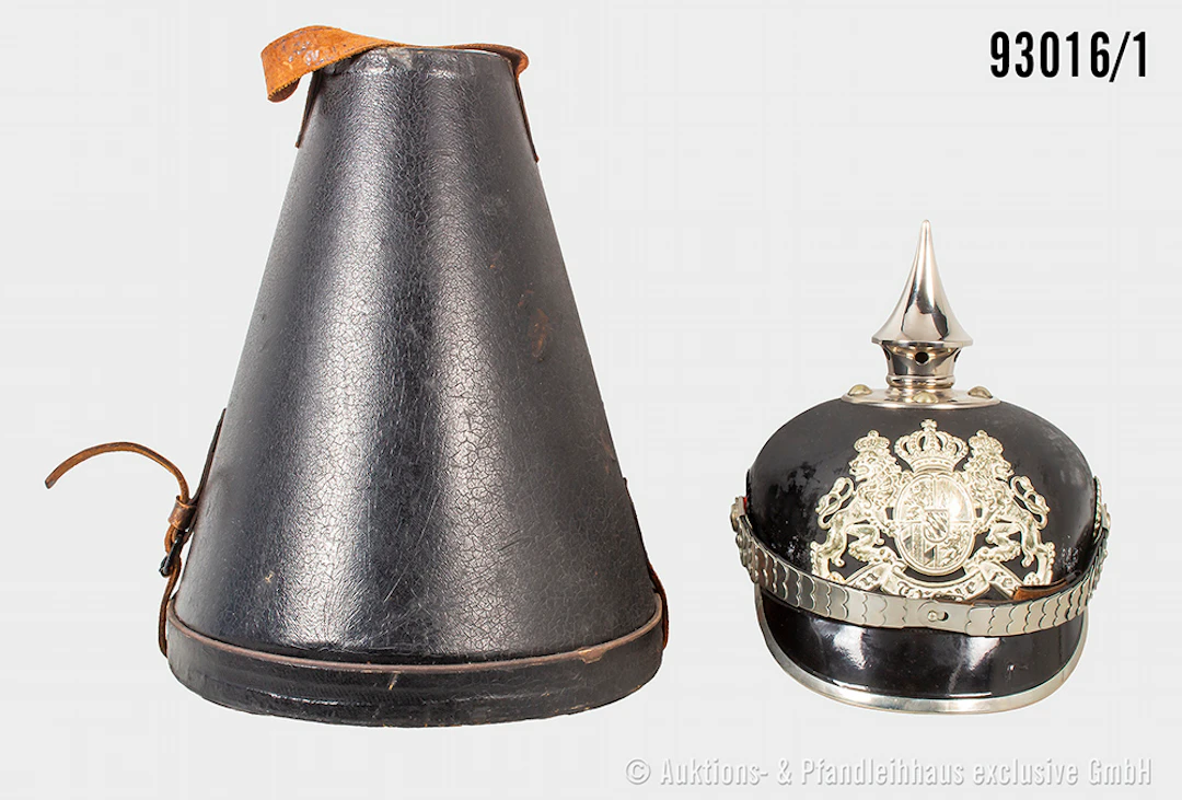 Bayern, Pickelhaube für Feldwebel der Leib-Infanterie, komplett mit