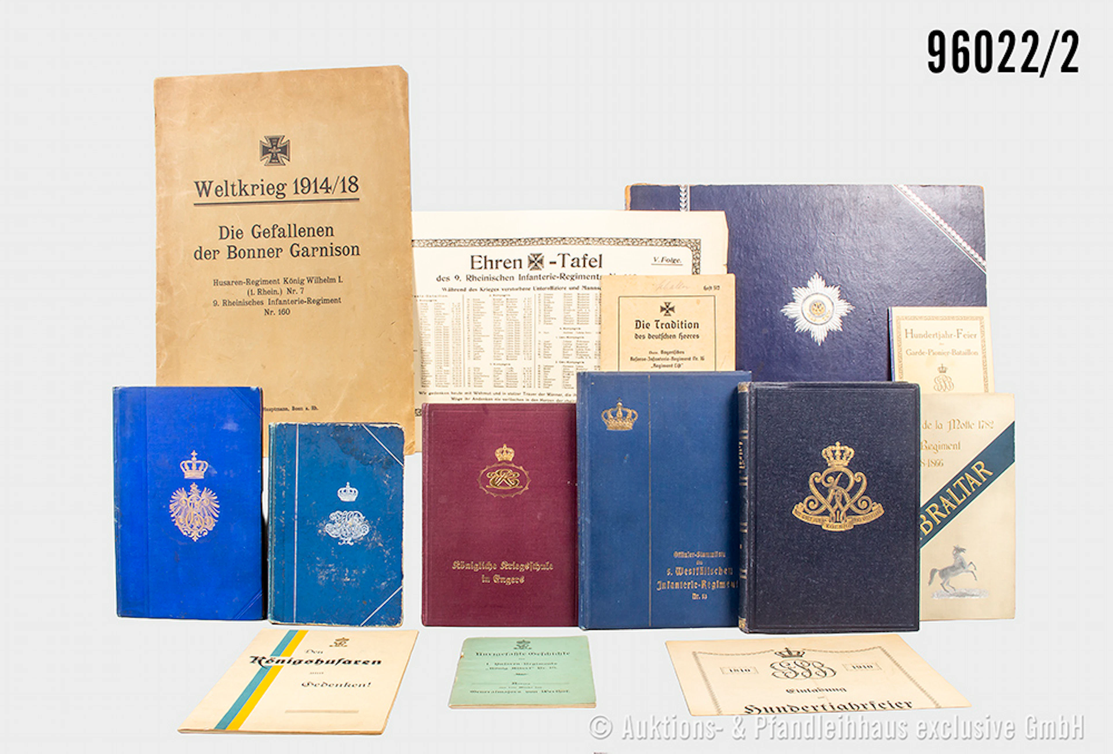 Konv. 26 überw. Regimentsgeschichten aus der Kaiserzeit, u.a. Leib-Husaren-Regim
