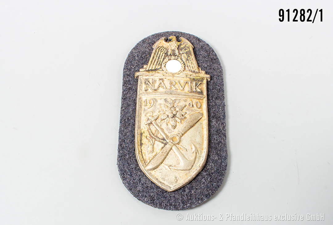 Narvikschild der Luftwaffe, Cupalausf., komplett mit Gegenplatte