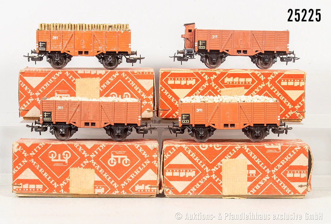 Märklin H0, offene Güterwagen: 311 H/br Typ 3, 315, 2x 311 ST/br, Z 1-2, OVP