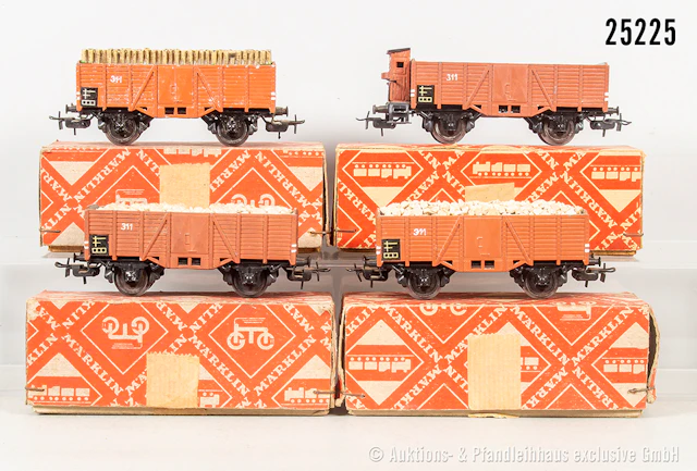 Märklin H0, offene Güterwagen: 311 H/br Typ 3, 315, 2x 311 ST/br, Z 1-2, OVP