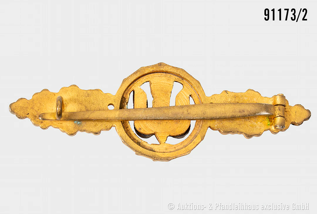 Frontflugspange für Kampflieger in Gold, Buntmetallausf., guter Zustand