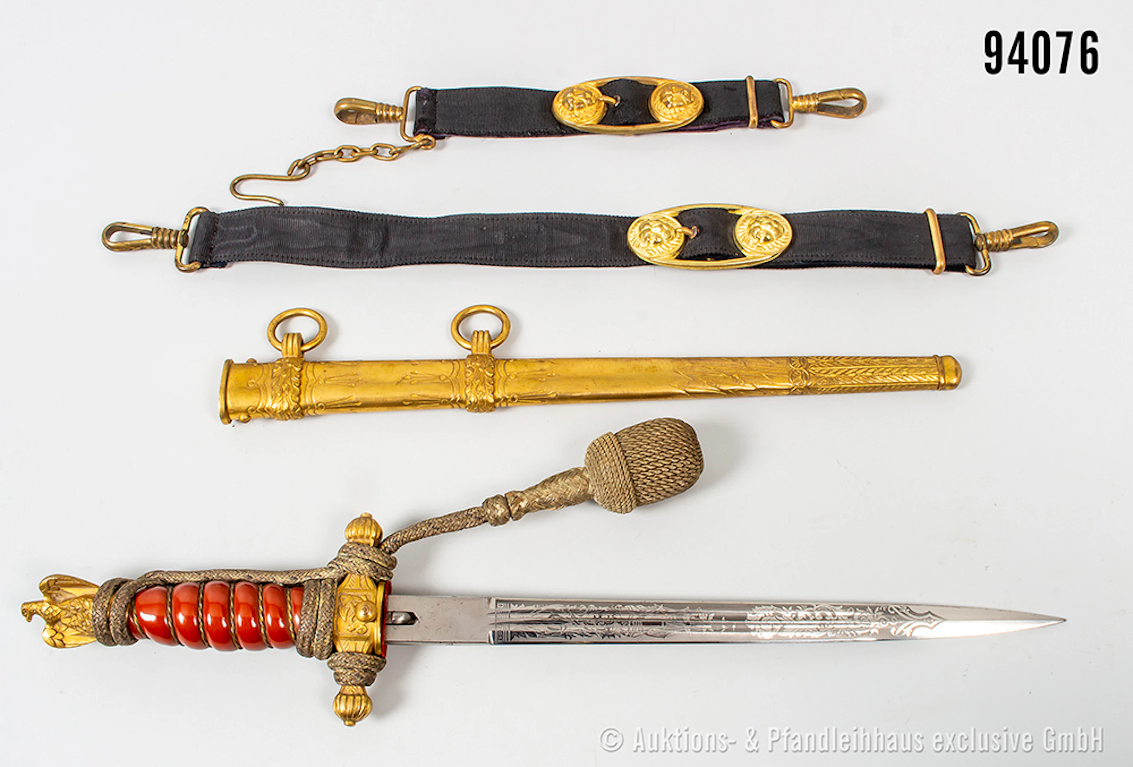 Offiziersdolch der Kriegsmarine, Hersteller "WKC", beidseitig verzierte
