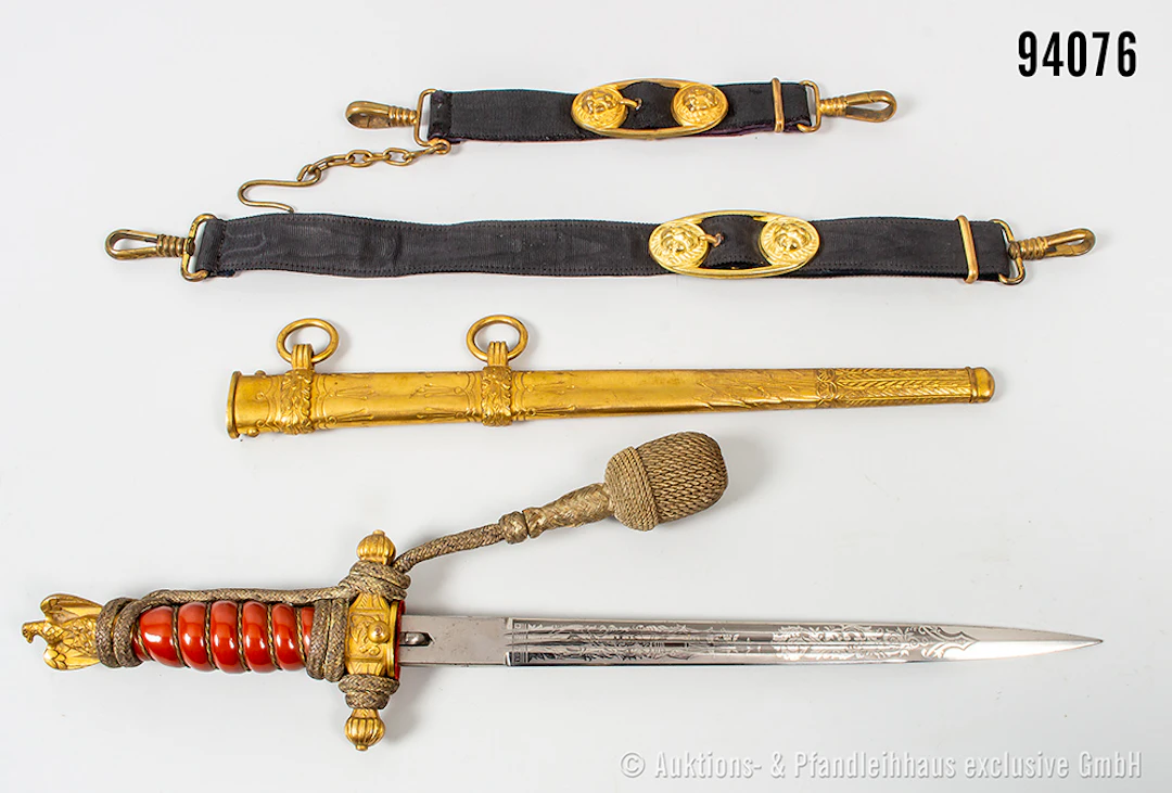 Offiziersdolch der Kriegsmarine, Hersteller "WKC", beidseitig verzierte