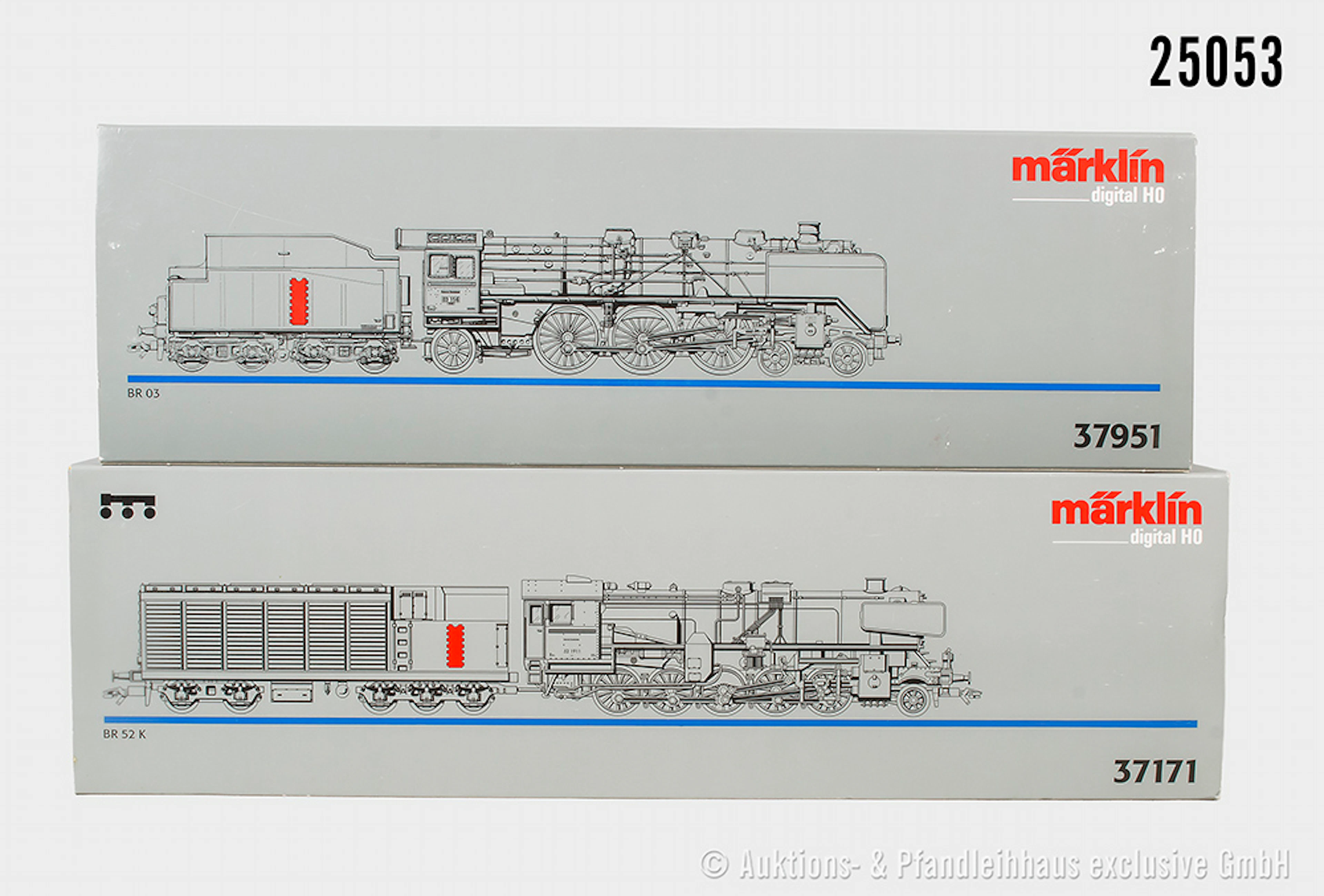 2x Märklin digital H0, Dampflok: 37951, DRG, BN 03 156, verharzt &