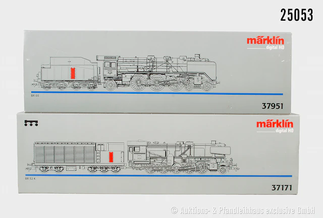 2x Märklin digital H0, Dampflok: 37951, DRG, BN 03 156, verharzt &