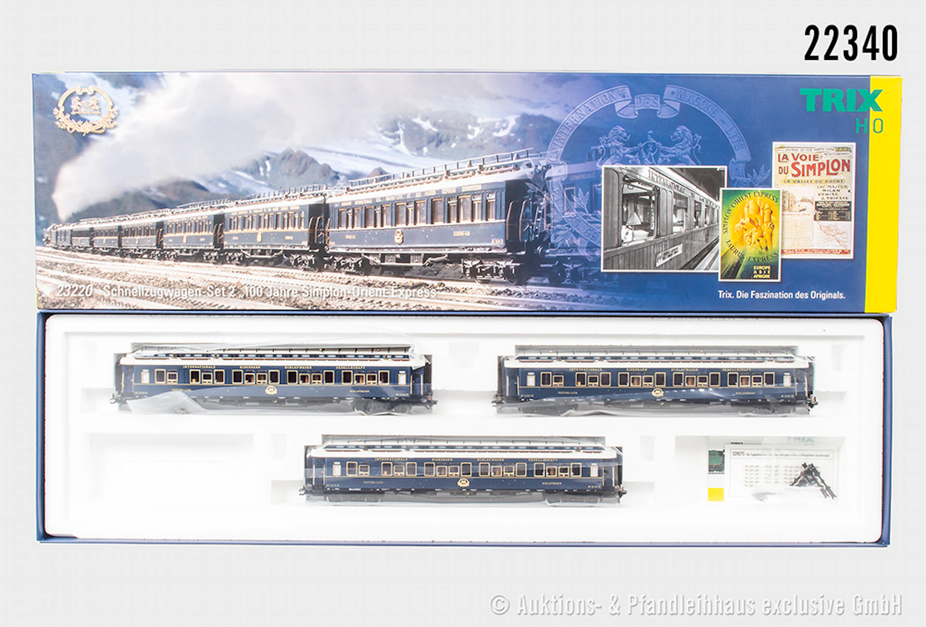 Trix H0: 23220 Schnellzugwagen-Set 2 "100 Jahre Simplon-Orient-Express"