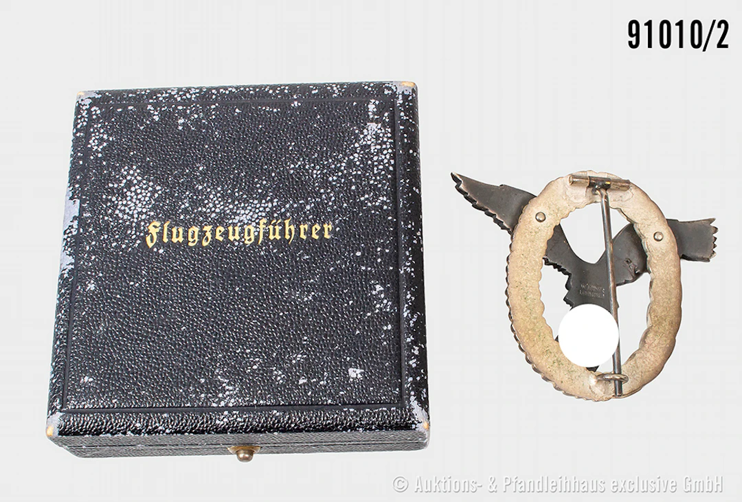 Flugzeugführerabzeichen, Buntmetall-Ausführung, Hersteller "W. Deumer