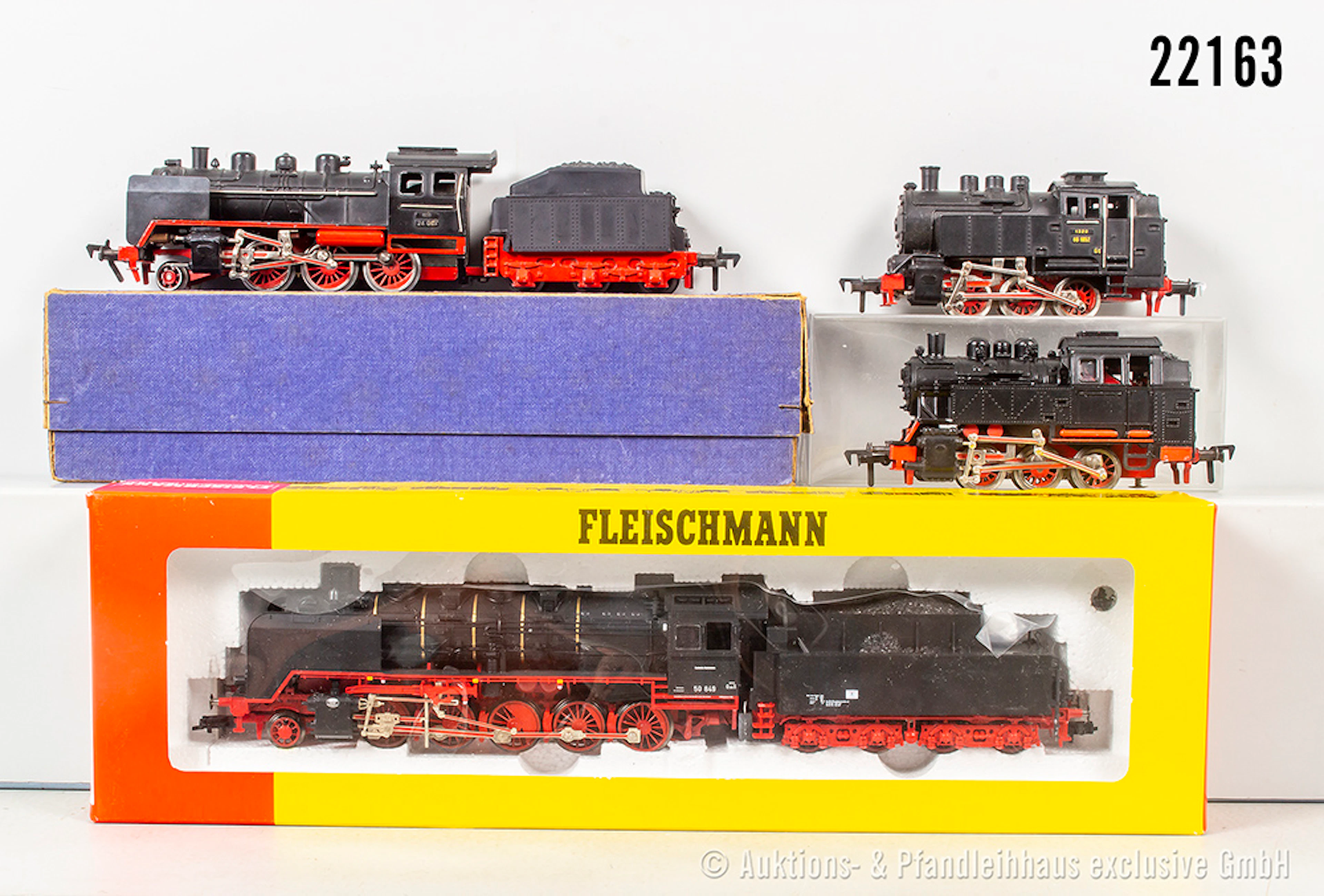 4x Fleischmann H0, Dampflok, DRG: 1320, BN 80 1952 & BR 80 & 1350