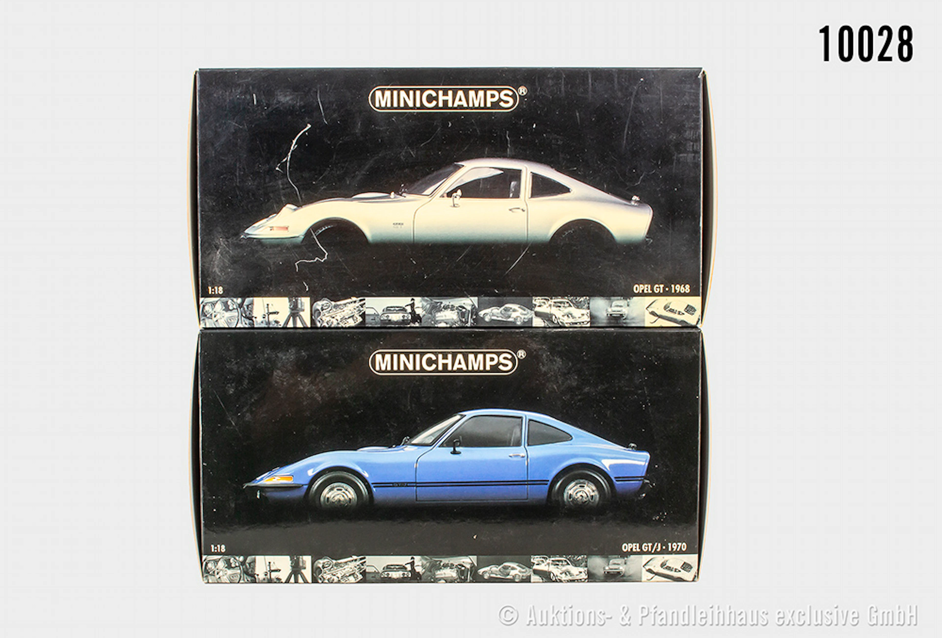 Minichamps Modellfahrzeuge, Opel GT 1968 und GT/J 1970, Metall, 1:18, Z 0, OVP