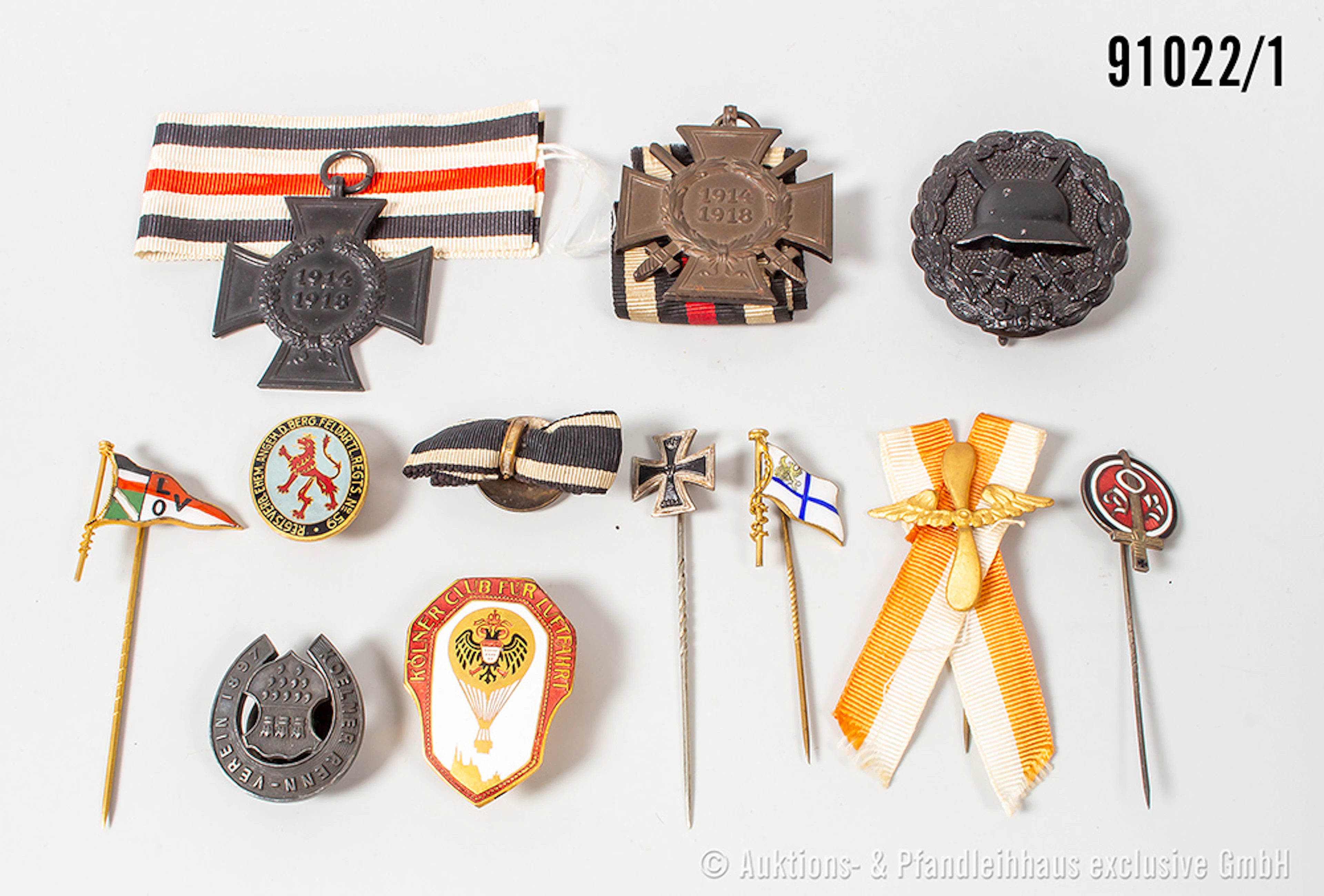 Konv. VWA in Schwarz, EKF, EKW, Miniatur zum EK 1914, Knopflochschleife