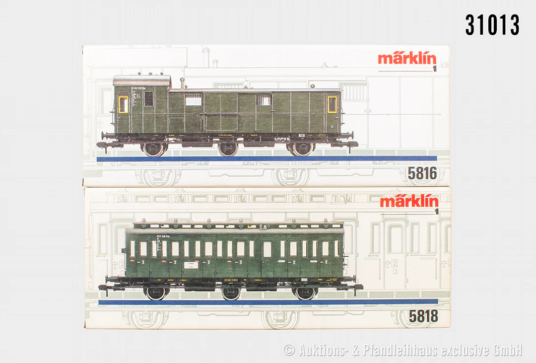 Märklin Spur 1: 5816 Gepäckwagen + 5818 Abteilwagen, DB, Z 1, OVP