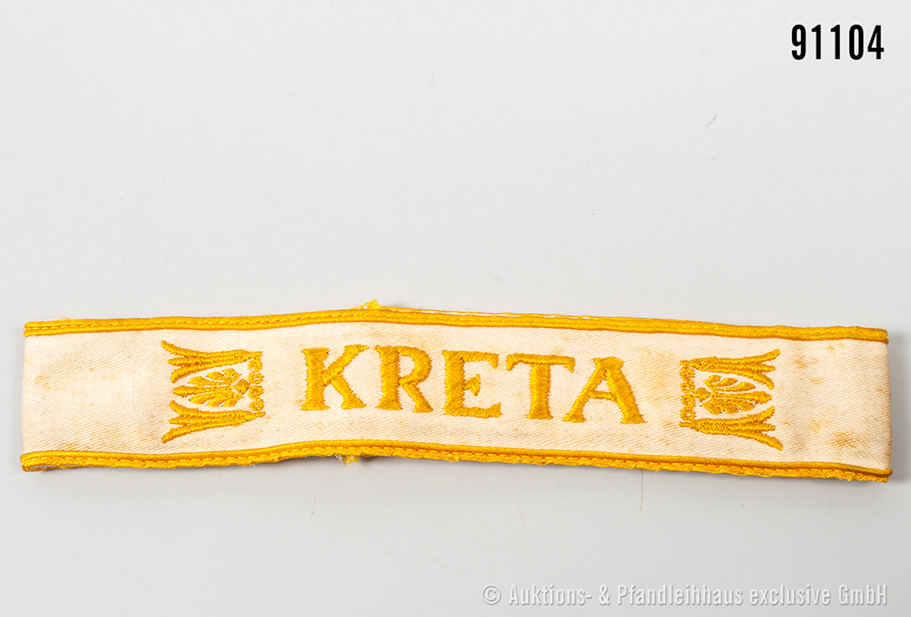 Ärmelband Kreta, konfektioniert, L ca. 37 cm, guter Zustand, teilw.