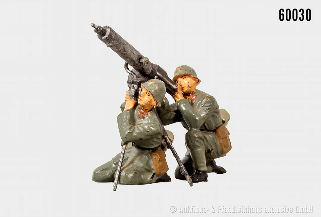 Lineol italienische MG Truppe auf Flugzeug schießend, Masse, 7 cm, Z 1