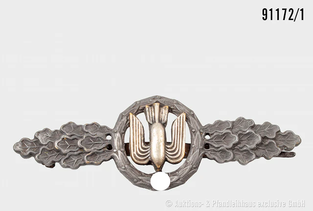 Frontflugspange für Kampflieger in Bronze, Zinkausf., guter Zustand