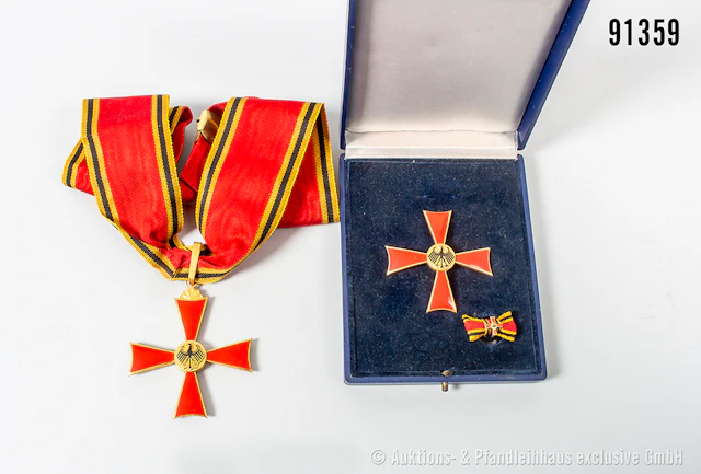 Konv. BRD Bundesverdienstkreuz 1. Klasse mit Knopflochschleife im