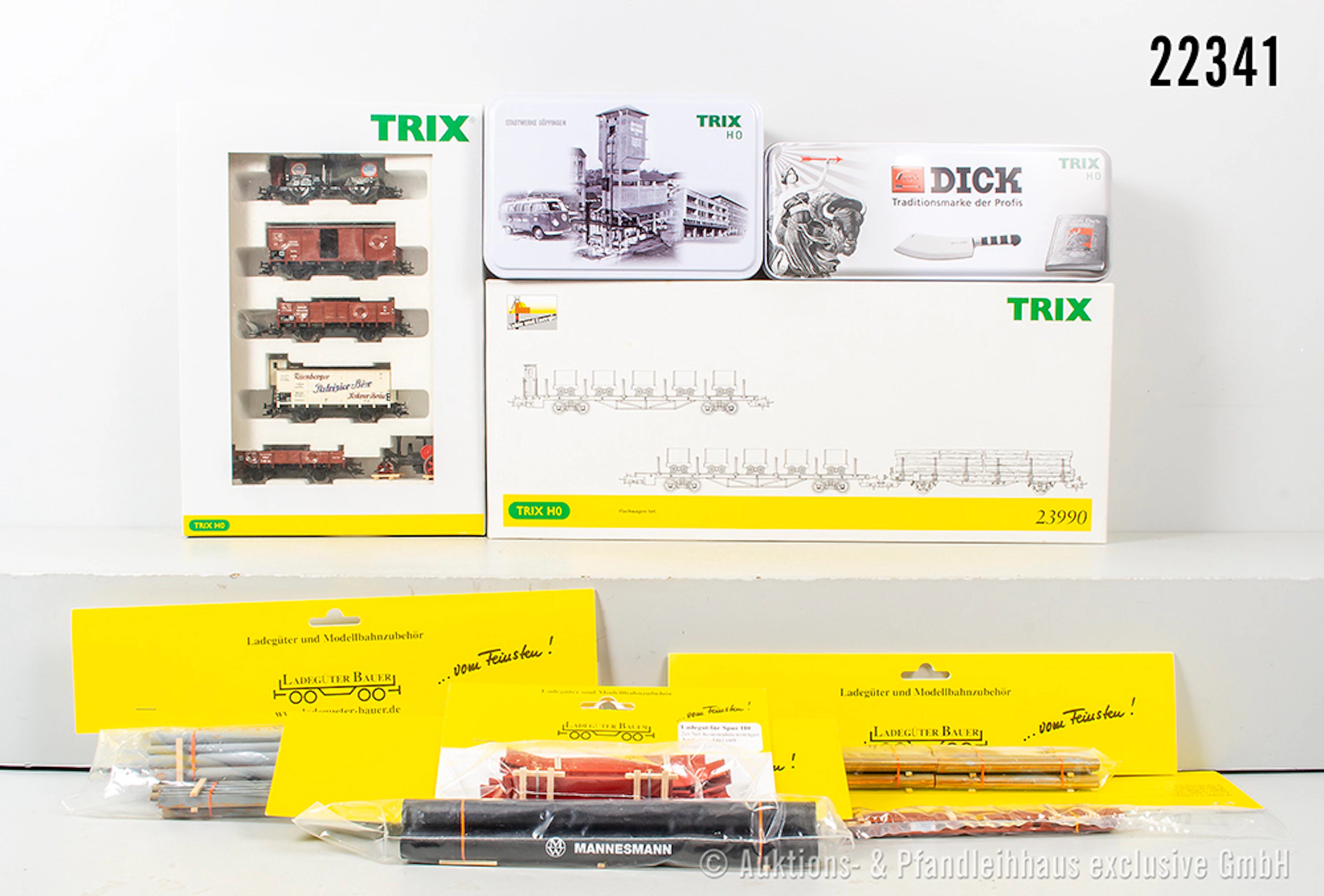 Trix/Ladegüter Bauer: 23376 & 23390 Güterwagen-Set, DRG/DB & Museumswagen
