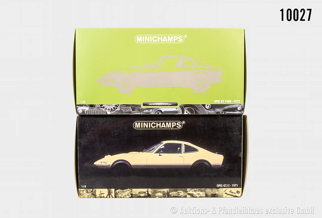 Minichamps Modellfahrzeuge, Opel GT/J 1971 und 199-1972 (limitiert