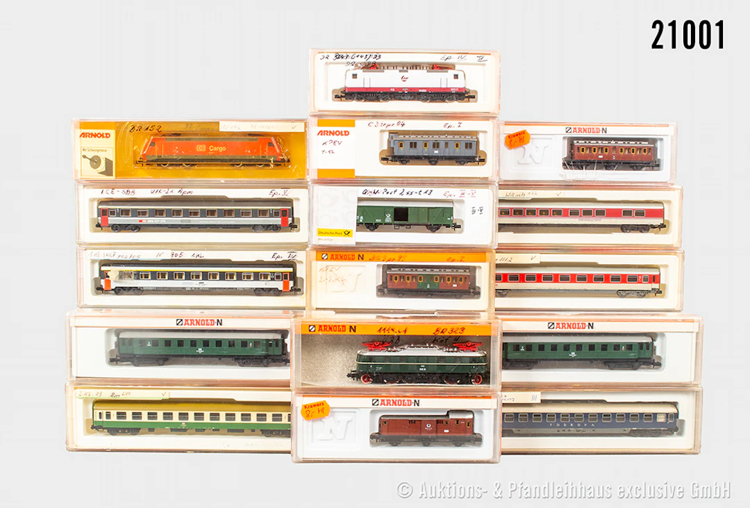Arnold Spur N Personenzug: 3x E-Loks: 2499, DB, BN 152 001-4 & 2445