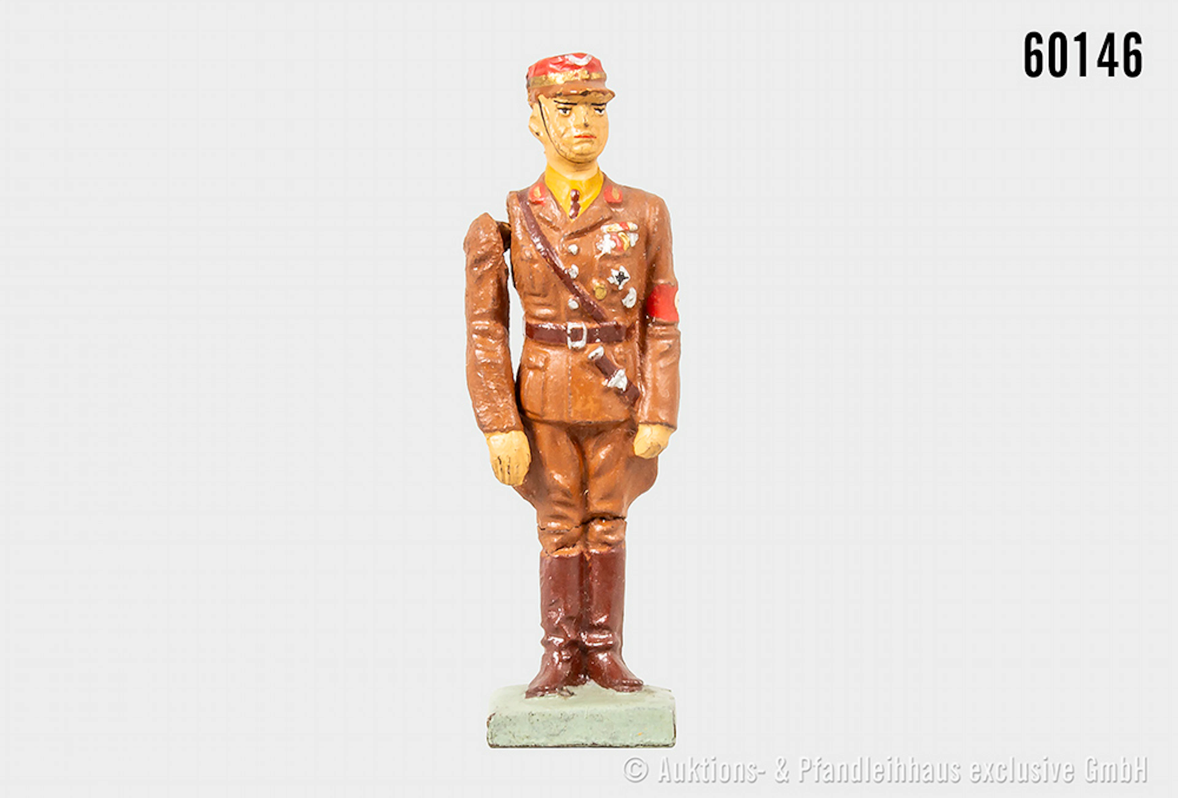Lineol Stabschef Lutze stehend mit beweglichem Grußarm, Masse, 7 cm, Z 1