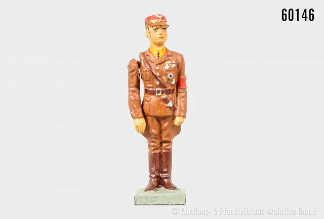 Lineol Stabschef Lutze stehend mit beweglichem Grußarm, Masse, 7 cm, Z 1