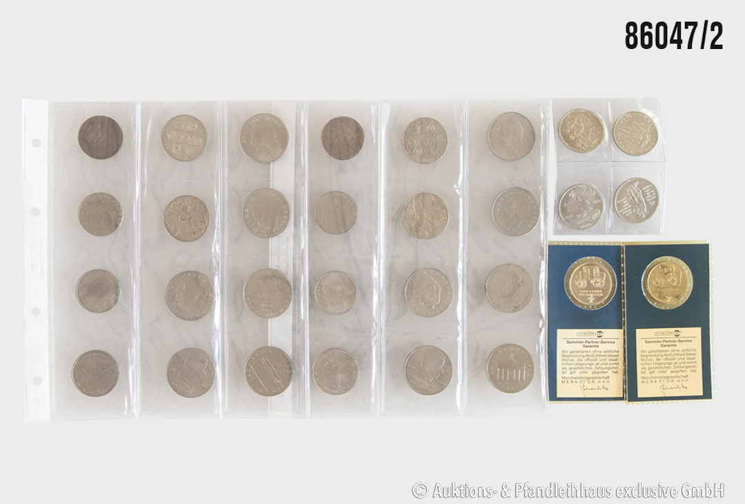 DDR Konvolut 5, 10 u. 20 Mark, überwiegend Gedenkmünzen, insg. 81