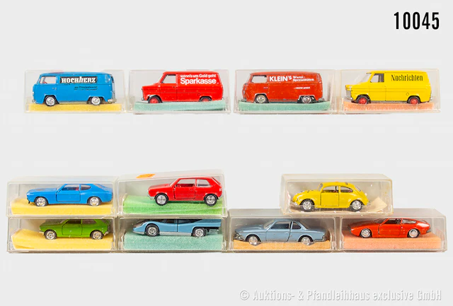 Schuco Modelle, teils Werbeaufdruck, Metall, 1:66, Z 1-2, OVP