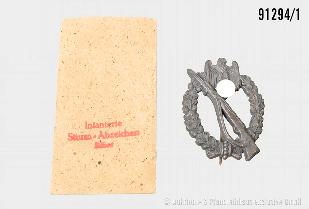 Infanterie-Sturmabzeichen in Silber, Zinkausf., Hersteller "R.S."