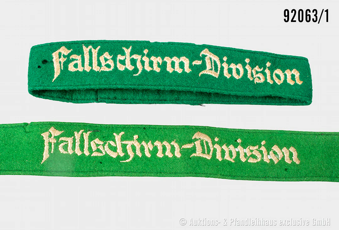 Konv. 2 Ärmelbänder für Mannschaften "Fallschirm-Division", 1 x konfektioniert