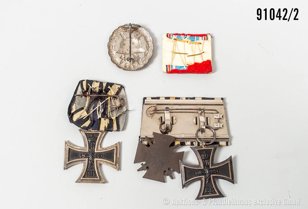 Konv. 2 EK 2 1914, 2 EKF, VWA in silber, Hessische Tapferkeitsmedaille