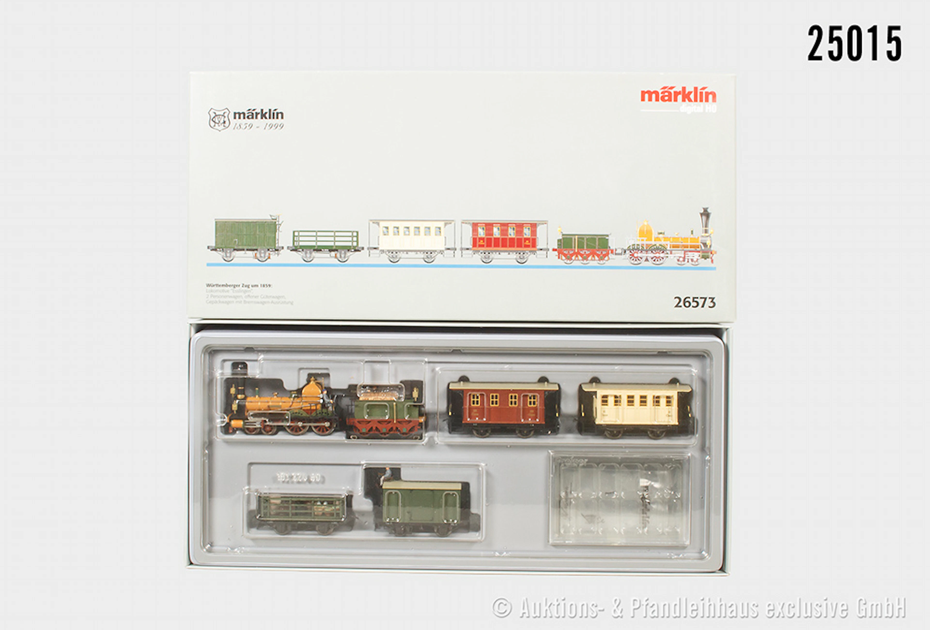 Märklin digital H0: 26573 Württemberger Zug-Set um 1859, Schlepptenderlok