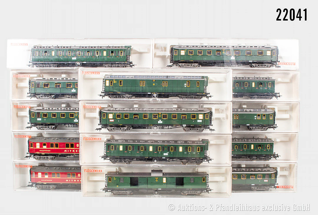 Flrischmann H0: 14x Reisezugwagen, DRG, Z 0-1, OVP