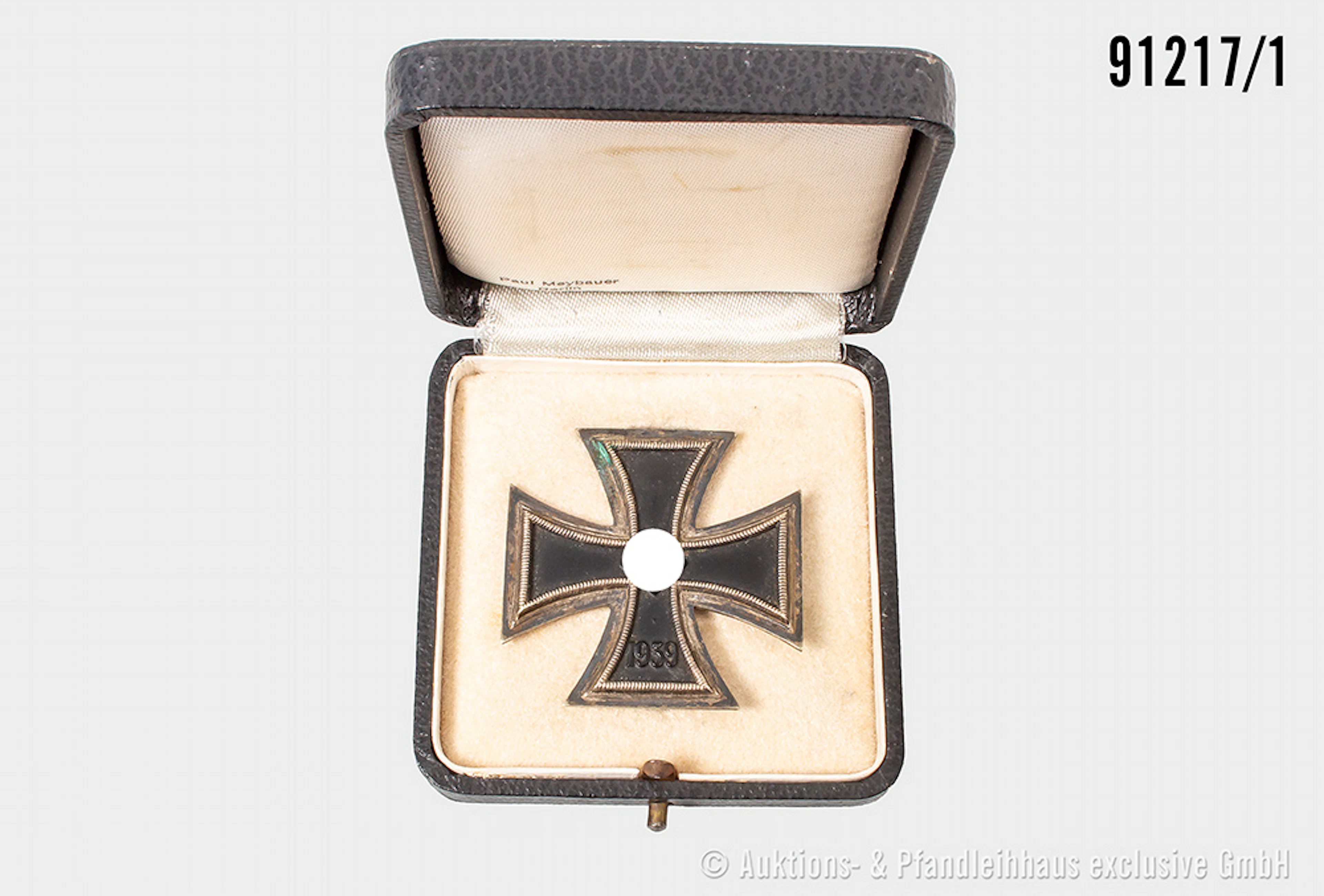 EK 1 1939, Kern nicht magnetisch, im Etui, guter Zustand mit Altersspuren