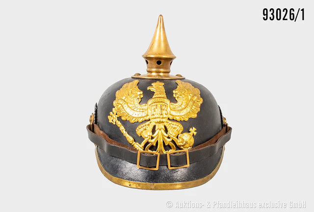 Preußen, Pickelhaube für Mannschaften der Infanterie, komplett mit