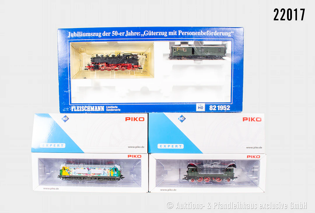 Fleischmann/Roco H0: Dampflok, DB, BN 86457 + Gepäckwagen & E-Lok