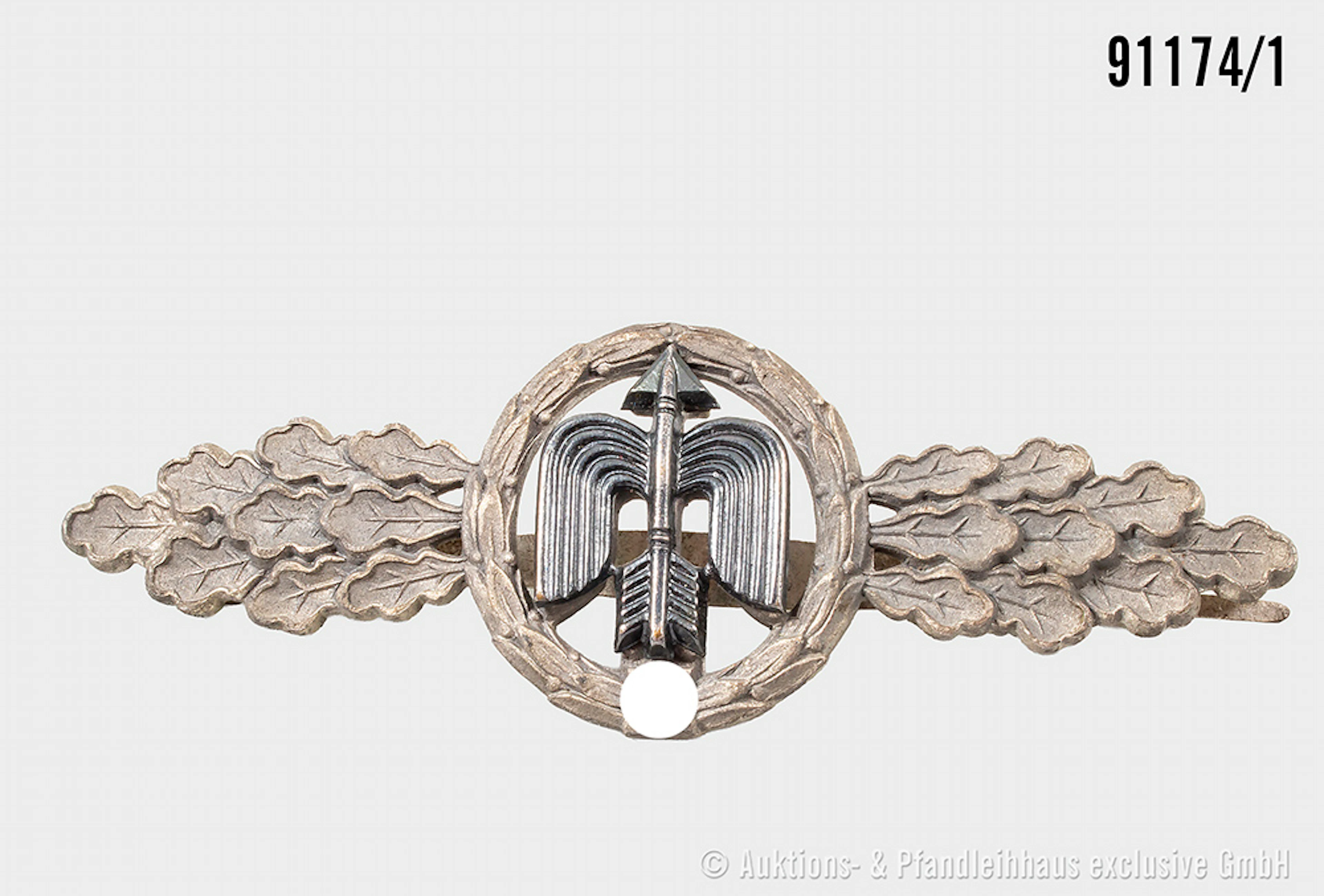 Frontflugspange für Jäger in Silber, Hersteller "G. H. Osang Dresden"