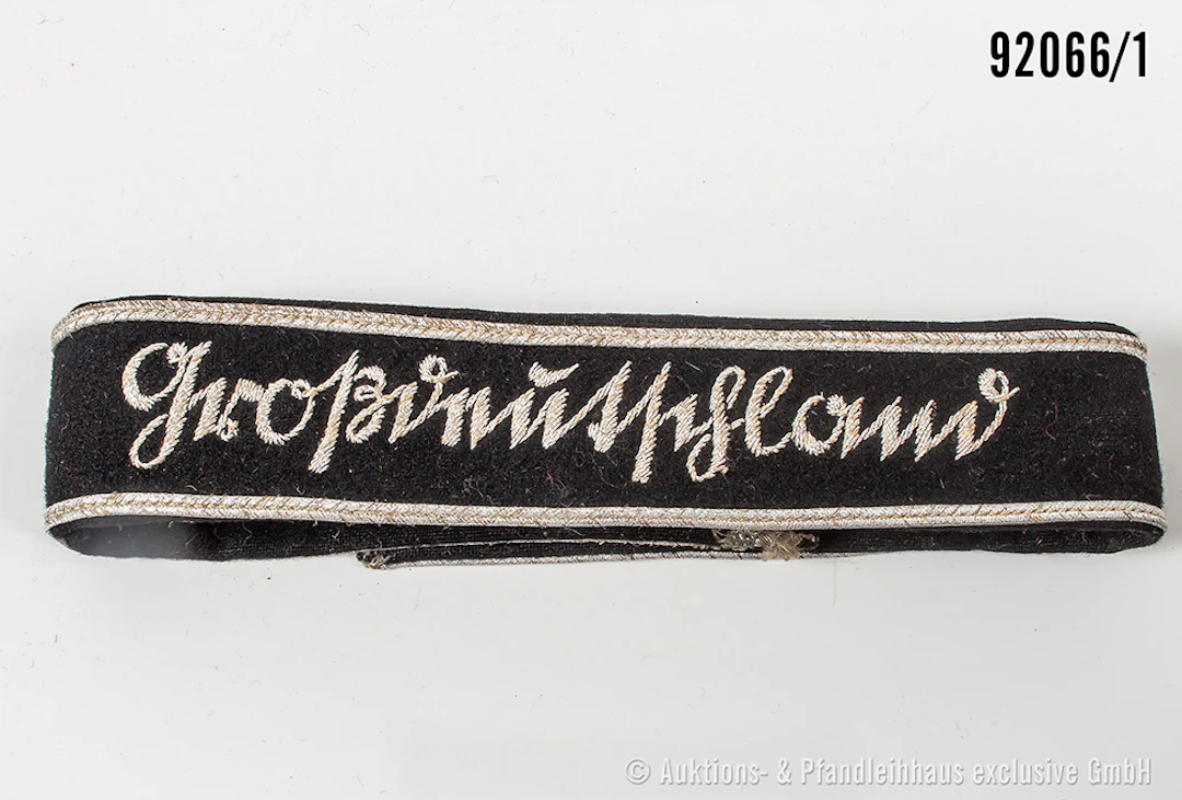 Ärmelband für Offiziere "Großdeutschland", L ca. 45 cm, guter Zustand