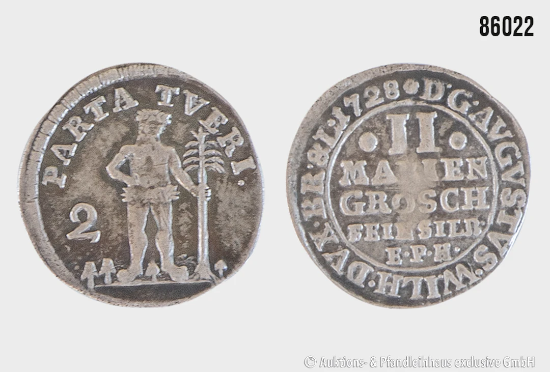 Braunschweig Wolfenbüttel 2 Mariengroschen 1728, Silber, 1,12 g, Zust. ss