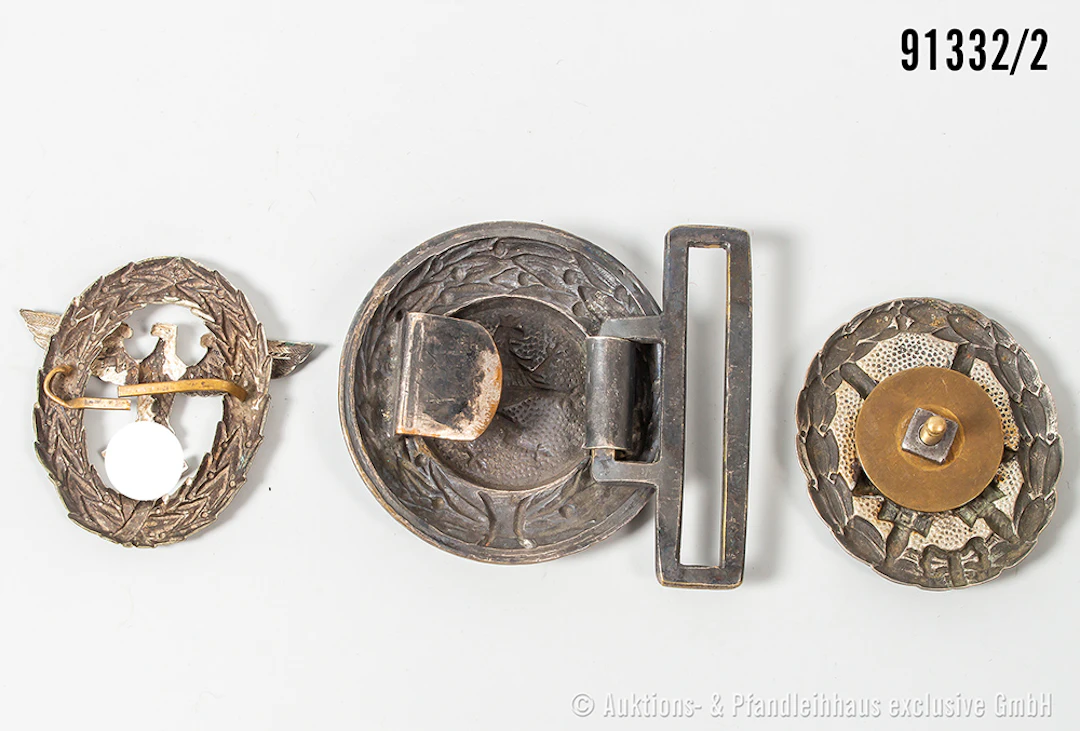 Konv. VWA in Silber, 1. WK, mit ergänzter Schraubscheibe, Centenarmedaille