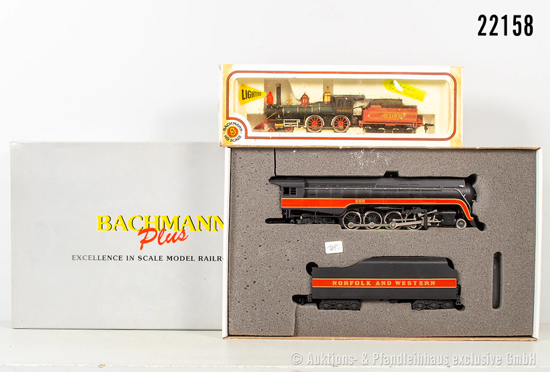2x Bachmann H0 Dampflok: 4-8-4, N&W, BN 608 & Union Pacific, BN 119, Z 1-2