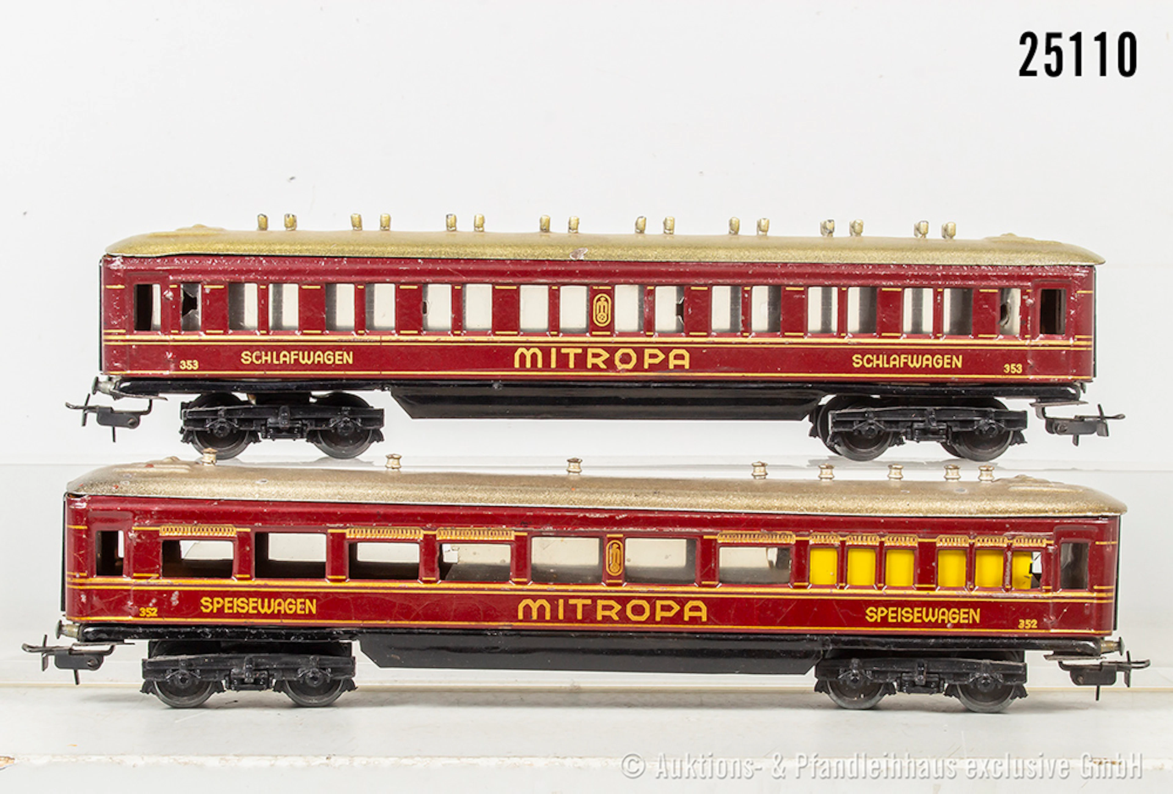 Märklin H0: 2x Mitropa-Wagen 352 & 353, Z 3