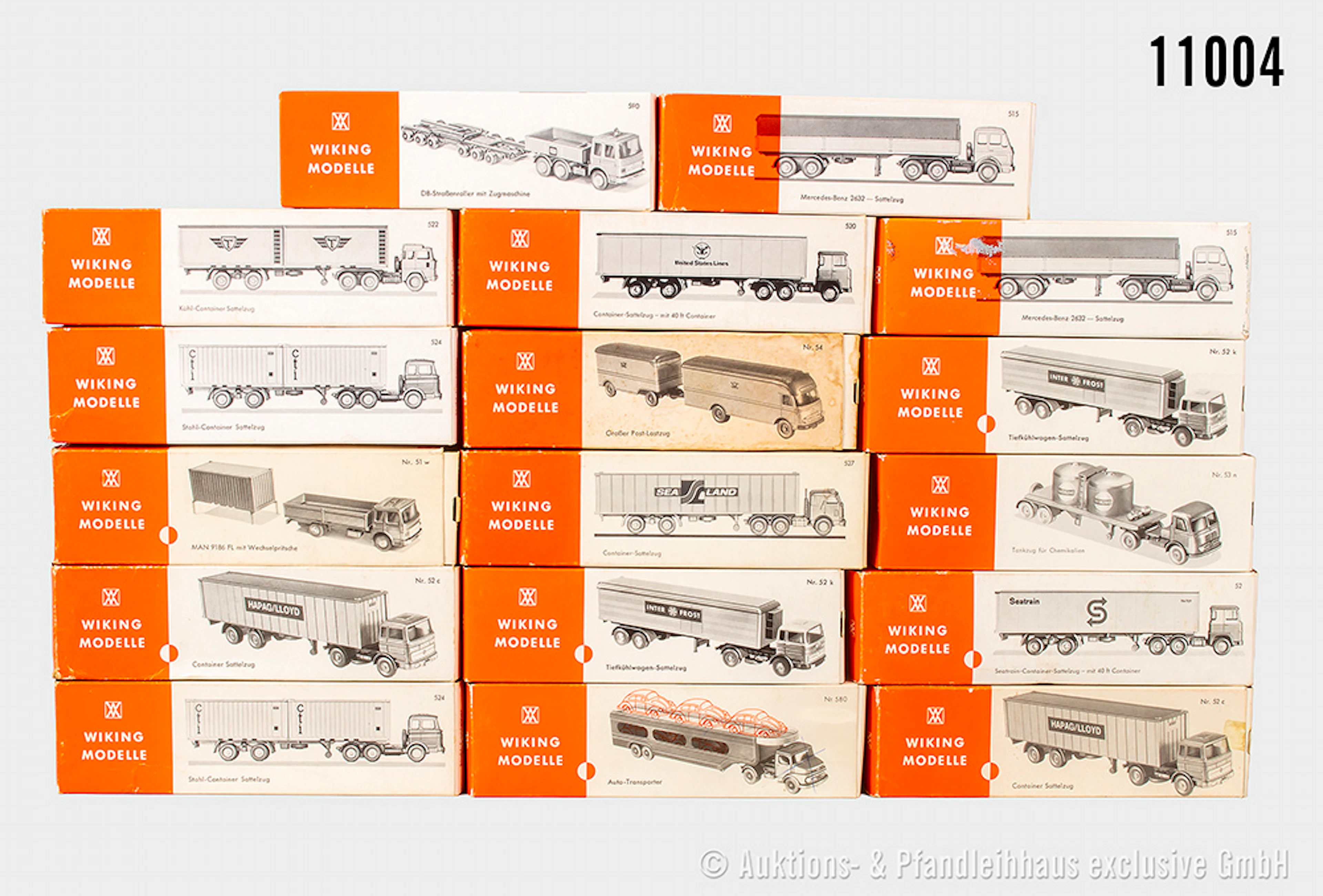 Wiking H0 Leerverpackungen, dabei 52c, 52, 54, 527, 590, 515, 580