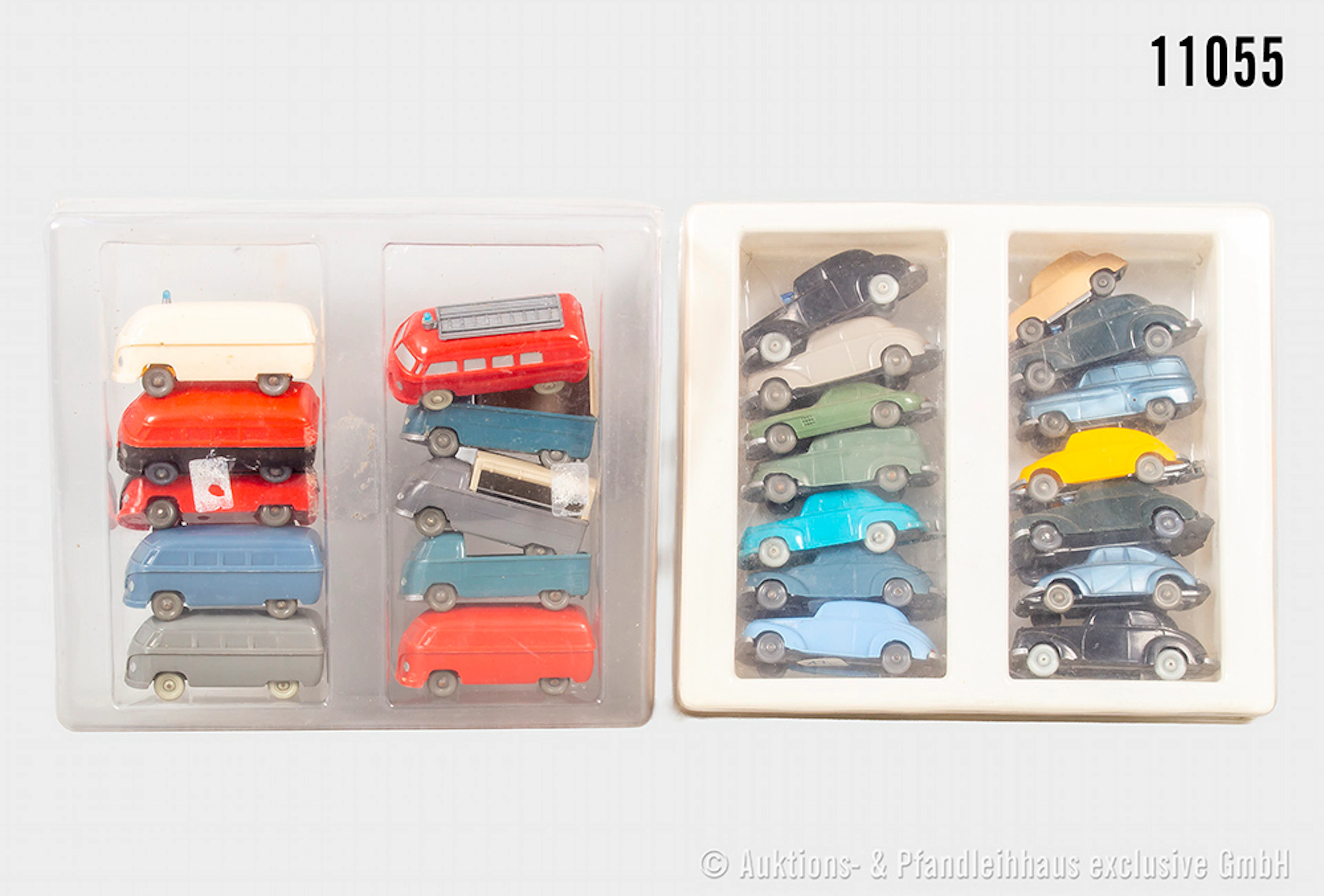 Wiking H0 Modellautos, Pkw und VW T 1 Busse, unverglast, Z 3