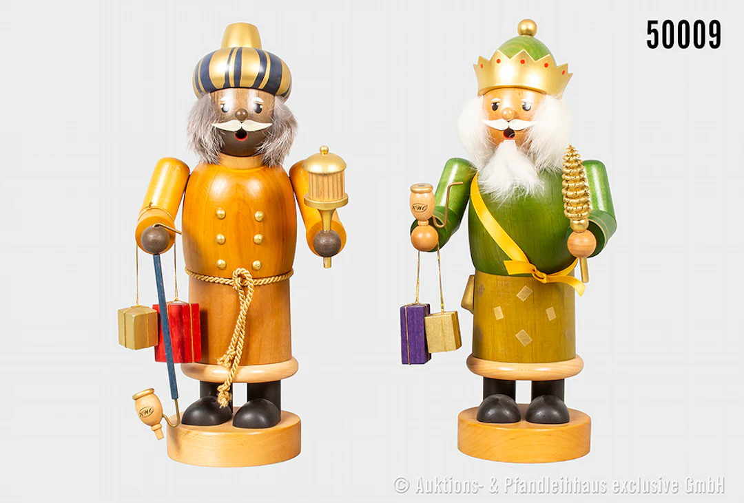 2 KWO Räuchermänner aus der Serie "Die heiligen 3 Könige", König Melchior