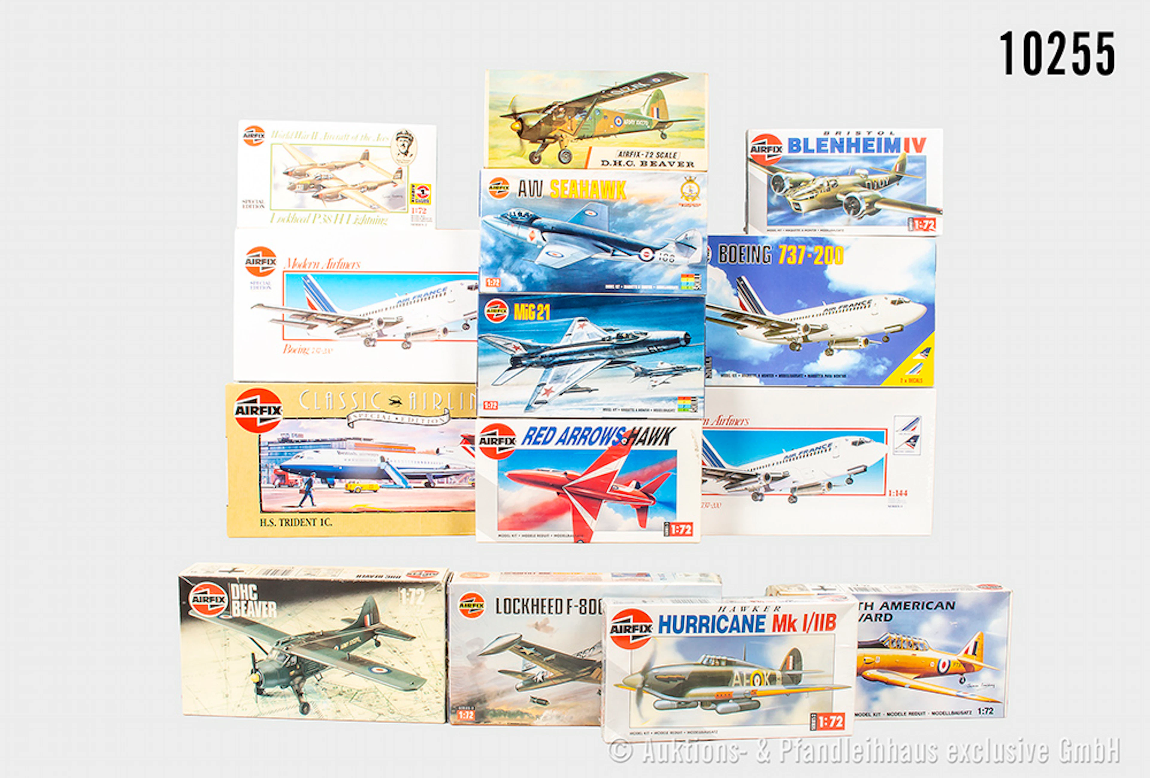Airfix Modellbausätze, überwiegend Militärflugzeuge, 1:72-1:144, 4x
