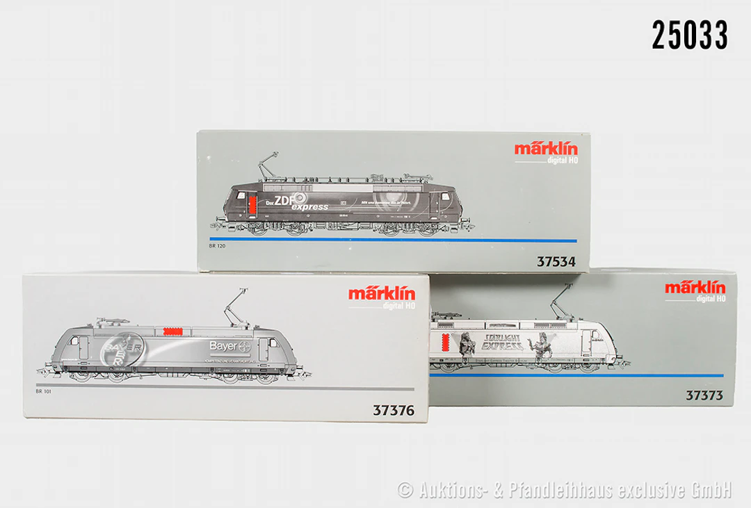 3x Märklin digital H0 E-Lok, DB: 37534, BN 120 151-6 & 37376, BR 101
