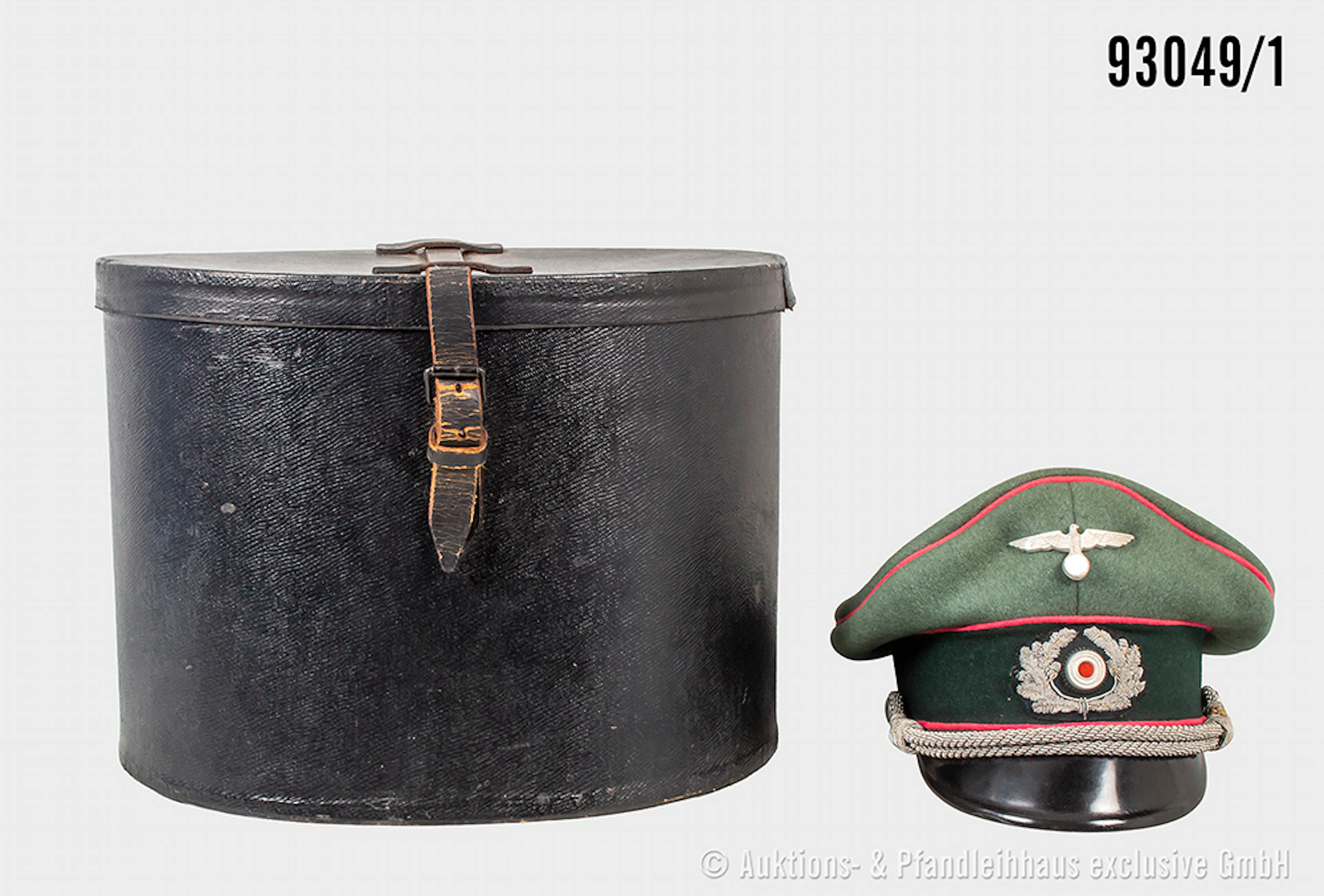 Schirmmütze für Offiziere der Panzertruppe, komplett mit Effekten