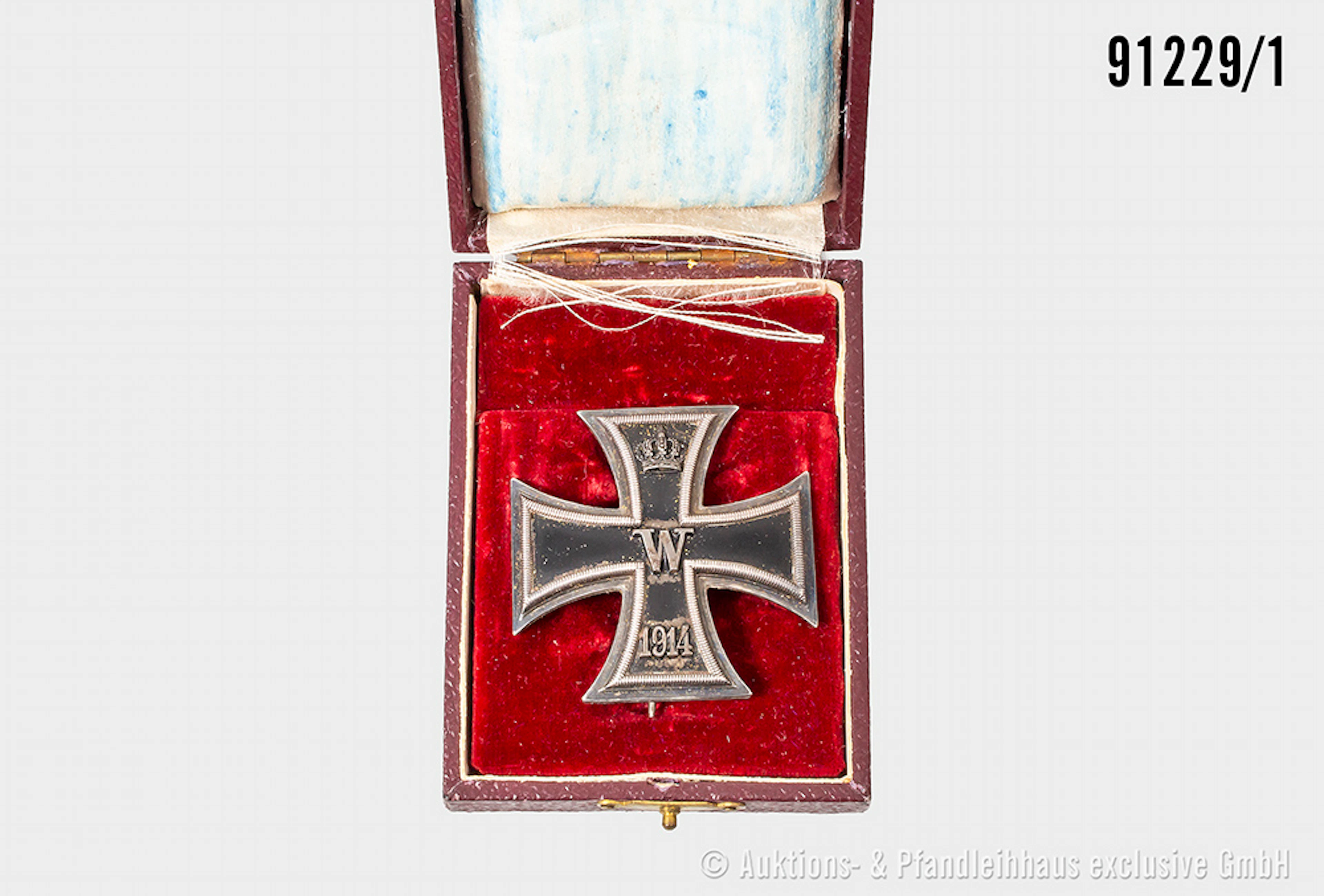 Konv. EK 1 1914, Silberpunze "950", Nadelhaken ergänzt, sowie beschädigtes